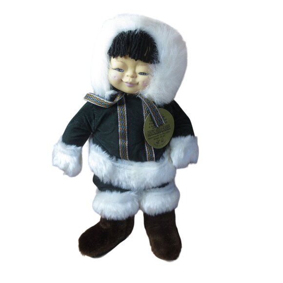 Eskimo Kids of Alaska 15 Inch Doll Vintage 1980s Made in Taiwan - Picture 1 of 6